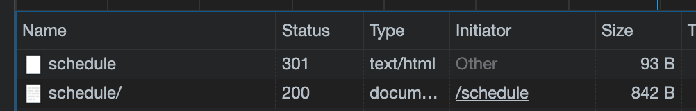 /schedule ページでリロードしたときの挙動